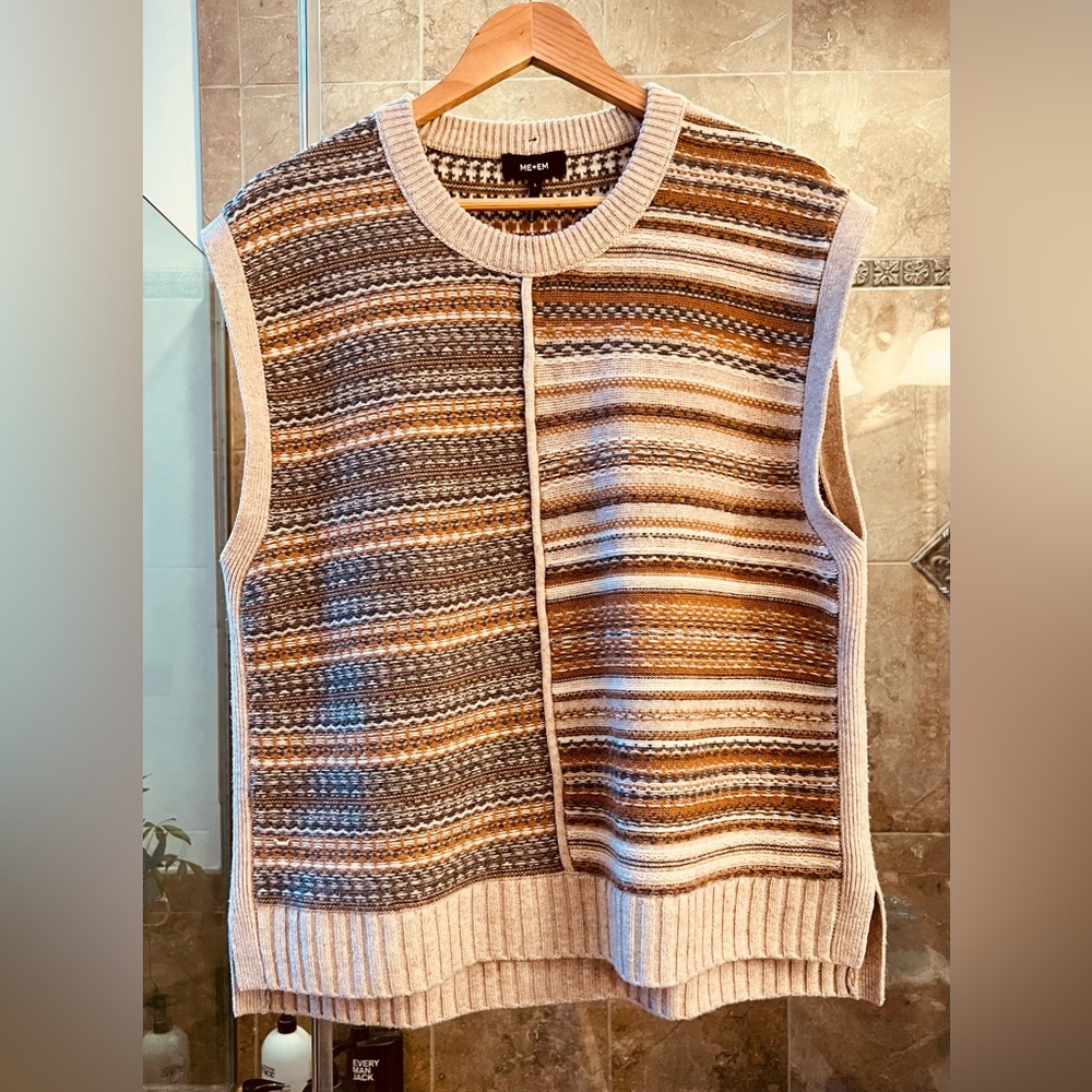 ME+EM Multicolor Striped Sweater Vest